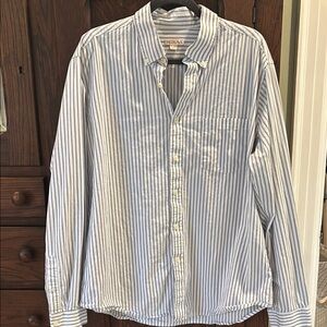 *2 for $3* Merona Casual Blue and White Striped Shirt